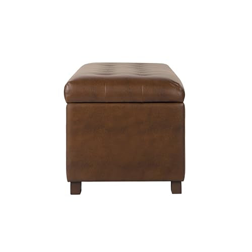 HomePop Large Tufted Storage Bench - Antique Brown - color: Antique Brown