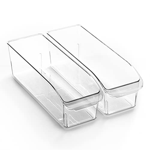 BINO | Plastic Storage Bins, Small | THE CURVE COLLECTION | Multi-Use Organizer Bins | Storage Containers Kitchen, Pantry and Home Organization | Fridge Organizers | Pantry Organization and Storage - size: X-Small