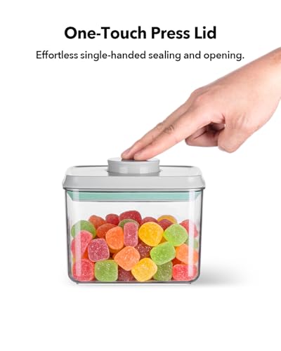 Airtight Food Storage Containers Set with One-Touch Lid, 6-Piece Multi-Size Set (0.6, 1.3, 1.9Qt)*2 Stackable Durable PET for Flour, Cereal, Snacks & Complete Pantry Organization - color: 6 Pcs Set