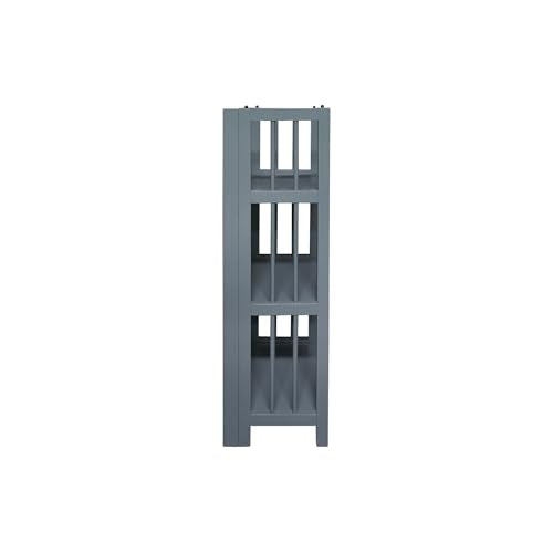 Casual Home 3-Shelf Folding Bookcase, 14" Wide, Slate Gray - color: Slate Gray