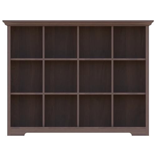 OSCHF Cube Shelf Bookcase with Base - Wooden 3 Tiers Floor Standing Low Storage Cabinet for Home and Office, 12-Cube Lattice Bookshelf, Walnut - color: Walnut, size: 12-Cube