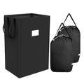 MCleanPin 225L Laundry Hamper Collapsible Laundry Basket with Laundry Bags, Dirty Clothes Hamper,Laundry Basket with Handles Foldable Hamper Dorm and College Machine Washable Bags (Classic Black) - color: Black