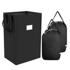 MCleanPin 225L Laundry Hamper Collapsible Laundry Basket with Laundry Bags, Dirty Clothes Hamper,Laundry Basket with Handles Foldable Hamper Dorm and College Machine Washable Bags (Classic Black) - color: Black