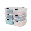 IRIS USA 6-Pack Clip Box with Latching Lids, 18 Quart Craft Storage Bins, Art & Writing Supply Containers for Home, Office & Classroom Organization - size: 18 Qt, style: 6 Pack