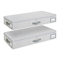 Cupic Cupid Under Bed Storage Containers, 2 Pack Foldable Organizer with Lid for Bedroom, Underbed Storage Box for Blankets, Clothes, Shoes, Grey - size: 31½"L x 15¾"W x 4¾"H