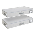 Cupic Cupid Under Bed Storage Containers, 2 Pack Foldable Organizer with Lid for Bedroom, Underbed Storage Box for Blankets, Clothes, Shoes, Grey - size: 31½"L x 15¾"W x 4¾"H