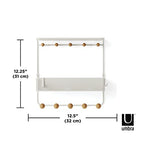 Umbra Estique Entryway Organizer Storage Solution with Cubby Bin, Shelf and Hooks for Keys, Mail, Glasses, Wallet, Purse, Hat, and More, White - size: Large