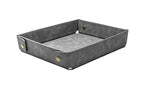 LLmoway PU Leather Valet Tray Nightstand Desk Organizer for Men Women Home Office Phone Watch Jewelry Glasses Keys Coins Storage - color: Grey