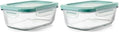 OXO Good Grips 3.5 Cup Smart Seal Glass Rectangle Food Storage Container, Clear (Pack of 2) - size: 3.5 Cup (Pack of 2), style: Glass
