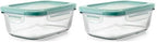 OXO Good Grips 3.5 Cup Smart Seal Glass Rectangle Food Storage Container, Clear (Pack of 2) - size: 3.5 Cup (Pack of 2), style: Glass