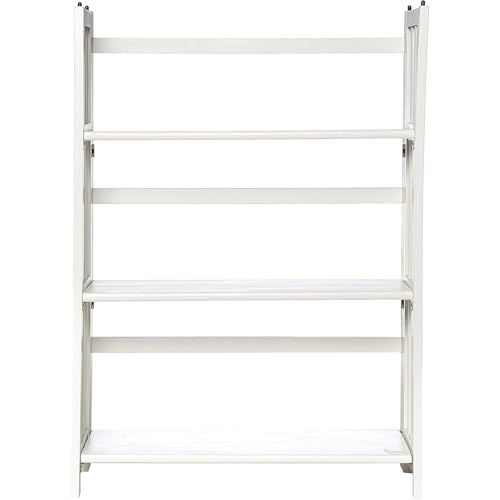 HomeStock 3-Shelf Stackable Folding Office Wood Furniture Bookcase, Contemporary Home and Office Furniture, Sturdy Wooden Shelving Storage White/27.5 Inch - color: White, size: 27 5 Inch