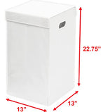 Simple Houseware Foldable Laundry Hamper Basket with Lid, White - color: White