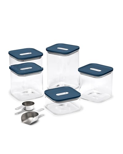 Caraway 13-Piece Glass Airtight Food Storage Containers with Lids – Non-Toxic, BPA-Free Kitchen Storage Containers – Stackable, Space-Saving Airtight Containers for Dry Goods and More - Navy - color: Navy, size: 13-Piece Set
