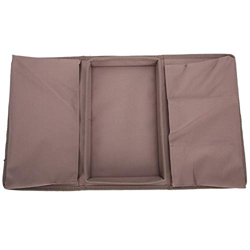 Sofa Armrest Organizer Caddy, 4 Pockets Couch Armchair Caddy TV Remote Control Holder Armchair Couch Bag with Cup Holder Tray for Snacks Glasses Smartphone Magazines(11.8x7.1x7.1in-Brown)
