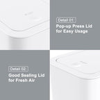 N. NETDOT 3 Pack 3 Gallon Small Trash Can with Lid, Bathroom Garbage Can with Pop-Up Lid, Waste Basket for Bathroom, Kitchen, Bedroom, Powder Room, Craft Room, Office, College (Off White) - color: 3gal Off White