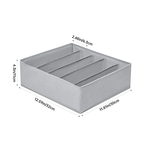 4 Packs Wardrobe Clothes Organizer,5 Grids Washable Portable Closet Organizer Storage Box Foldable Closet Drawer Organizer for thicker Scarves,Leggings,Long sleeve shirts（32 * 30 * 11） - color: Grey, size: 5 GRIDS-LARGE SIZE