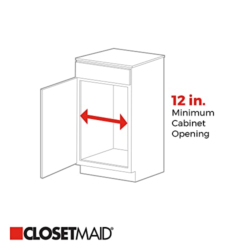 ClosetMaid 11 in. Pull Out Cabinet Organizer, 2 Tier, Heavy Duty, Slide Out Pantry Shelves Drawers for Kitchen, Bathroom, White - color: Two-tier, size: 11-Inch Two Tier