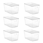 Vtopmart 6 Pack Clear Stackable Storage Bins with Lids,XLarge Plastic Containers with Handle for Pantry Organizer and Storage,Perfect for Kitchen,Fridge,Cabinet, Closet,Bathroom Organization - size: XL(13"L x 7.4"W x 7"H)