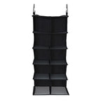 Household Essentials 10 Pocket Hanging Shoe Closet Organizer with Hooks - color: Black