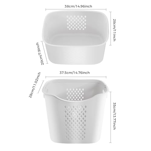 TFCFL 3-Tier Laundry Hamper Sorter Laundry Basket with Wheels, Rolling Laundry Hamper Cart with Wheels, Removable Rolling Laundry Baskets, Bathroom Cart for Dirty Clothes