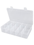 Hlotmeky Plastic Organizer Box with Dividers Bead Organizer 15 Large Grids Tackle box Organizer Clear Snackle Box Container