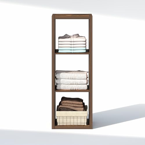 Furinno Cubic Closet Organizers and Storage, 3-Cube Closet Organizer, Open Shelf Closet Storage, Extra Thick Frame for Wardrobe, Bedroom, Living Room, Amber Pine - color: Amber Pine, size: 3-Cube