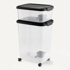 Amazon Basics Pet Food Storage Container Set, 30lbs and 10lbs with Scoop, for Dogs and Cats - size: 30lbs+10lbs