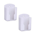 Pack of 2 Fashion Remote Control Holders Self Adhesive Wall Mount Air Conditioner Media Storage Racks Organizers (White)