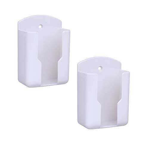 Pack of 2 Fashion Remote Control Holders Self Adhesive Wall Mount Air Conditioner Media Storage Racks Organizers (White)