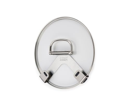Joseph Joseph Space Set of 2 Pot and Pan Lid Holders Self Adhesive Wall Mount Storage Organizer, Suitable for Lids up to 11 in, 3M VHB Tape and Screws Included, Stainless Steel