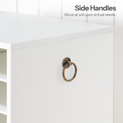 HOOBRO Literature Organizers, 12 Compartments Office Mailbox with Adjustable Shelves, Wood Countertop Literature Sorter for Office, Home, Classroom, Mailrooms Organization White WT12WF01 - color: White, size: 18.9"L