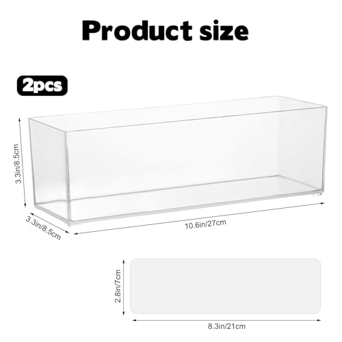 Rainmae 2 Pack Kitchen Cabinet Door Organizer, Lid Organizer Inside Cabinet Wall Mounted Plastic Storage Box Stackable Under Sink Lunchbox Lid Container for Kitchen Bathroom Office Organization
