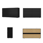 FAMAPY Chest of Drawers Dresser No Handles, 6 Drawer Dresser with Wide Storage, Modern Contemporary 6-Drawer Chest, for Bedroom Black (59”W x 15.7”D x 32.3”H) - color: Black