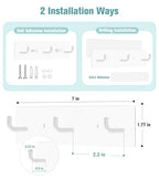 RELBRO Key Holder Wall Mount, Small Metal Self Adhesive Key Rack with 3 Hooks, 2 Installation Options, White - color: White