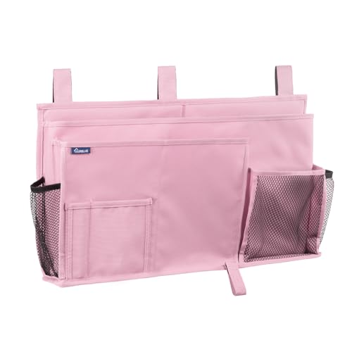 Surblue Caddy Hanging Organizer Bedside Storage Bag for Bunk and Hospital Beds, Pink, L - color: Pink, size: Large