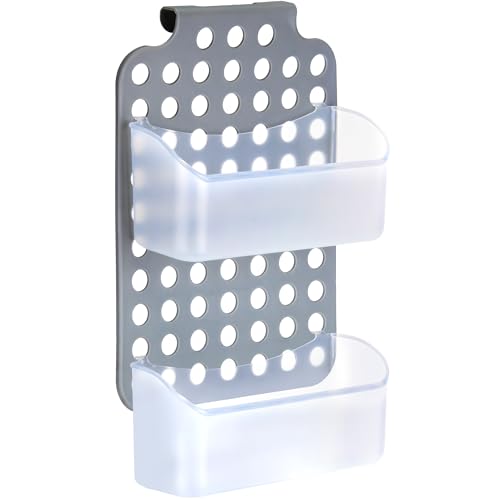 DecorRack Adjustable Hanging Storage, 2 Bins Over Shower Door Organizer, Bathroom Storage With Removable Baskets For Space Saving, BPA Free - size: 2 Bins