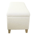 HomePop Sherpa Storage Bench - Cream - color: Cream Sherpa