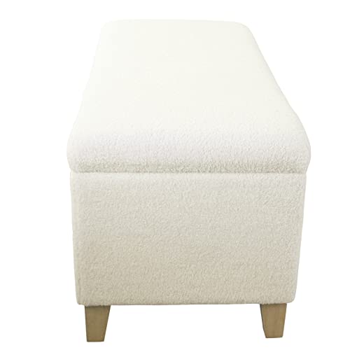 HomePop Storage Bench, Pearl Cream, Rectangle - color: Pearl Cream