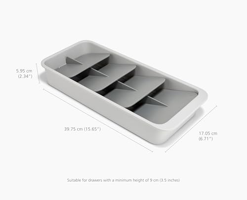 Joseph Joseph DrawerStore Large Tiered Flatware Cutlery Kitchen Drawer Organizer, Holds 48 Pieces, Disassembles for Easy Cleaning, Recycled Plastic - size: Large, style: Flatware Organizer