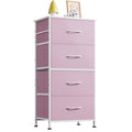 WLIVE Dresser with 4 Drawers, Storage Tower, Organizer Unit, Fabric Dresser for Bedroom, Hallway, Entryway, Closets, Sturdy Steel Frame, Wood Top, Easy Pull Handle,A-Pink - color: A-pink