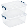 Tribello Plastic Storage Bins with Lids, Clear Stackable Storage Containers - 16 Qt - 2 Pack
