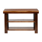 Amazon Basics Sturdy Solid Pine Wood Entryway Bench with Shoe Storage Organizer Rack, Espresso, 10.4"D x 27.56"W x 17.72"H