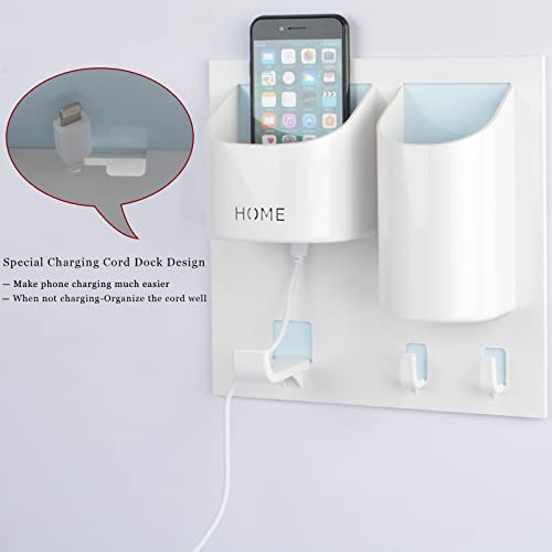 Bedside Shelf Wall Mounted Dorm Room Rack Organizer with Headset Stand Hanger,Drink Holder and Small Hooks-Use for Bedroom,Bathroom to Hold Remote,Glass,Cellphone,Beer,Solo Cup(Vertical Type/White) - color: Vertical Type / White