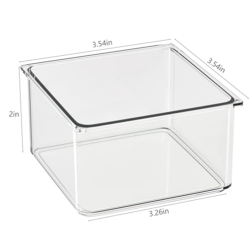 Hudgan 24 Pcs Small Drawer Organizer BinsSet, Stackable Drawer Divider Trays for Makeup Vanity, Bathroom, Office Desk, Straight Sides Tray Perfect for Craft Supplies, Cosmetics