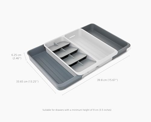 Joseph Joseph DrawerStore Expanding Tiered Flatware Cutlery, Utensil, and Gadget Tray, Expandable In-Drawer Kitchen Space-Saving Organizer, Recycled Plastic - size: Expandable, style: Flatware & Utensils Organizer