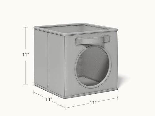 Vailando Ultra Thick Fabric Foldable Storage Cubes with Mesh Window - 11 Inch Cube Storage Organizer for Clothes, Shelves, Offices, Toys & Misc, Light Gray, 4 Pack - color: Light Gray, size: 4pcs-Cube 11"