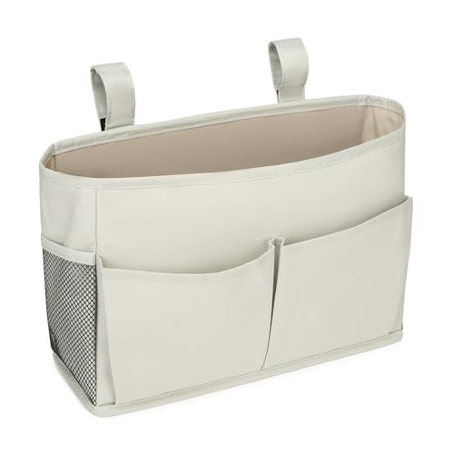 Bedside Storage Organizer Bag Phone Book Magazine Holder Pockets Hanging Storage Bag Sofa Side Pouch Bag(Yellow) - color: Yellow