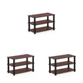 Furinno Turn-S-Tube 3-Tier Shoe Rack, Dark Cherry/Black (Pack of 3) - color: Dark Cherry/Black, size: 3-Pack, 3-Tier (23.6"W)