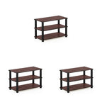Furinno Turn-S-Tube 3-Tier Shoe Rack, Dark Cherry/Black (Pack of 3) - color: Dark Cherry/Black, size: 3-Pack, 3-Tier (23.6"W)