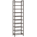 usikey 10 Tiers Narrow Shoe Rack 20-30 Pairs, Sturdy Metal Tall Shoe Rack Shelf with 4 Hooks, Slim Shoe Storage with Metal Shelf, Space Saving Vertical Shoe Organizer for Entryway Bronze UNYXJX018A - color: 10 Tier ( 17.9 X 11 X 69.2 Inches)-bronze